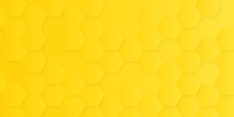 abstract technological modern yellow honeycomb geometric seamless pattern with hexagons.modern stylist 3d honeycomb geometric yellow texture background with blurry effects.