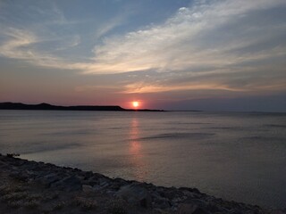 sunset over the sea