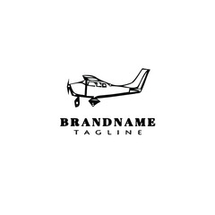 cessna plane logo cartoon icon design template black isolated flat illustration