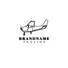 flat cessna plane logo cartoon icon design template black isolated vector illustration