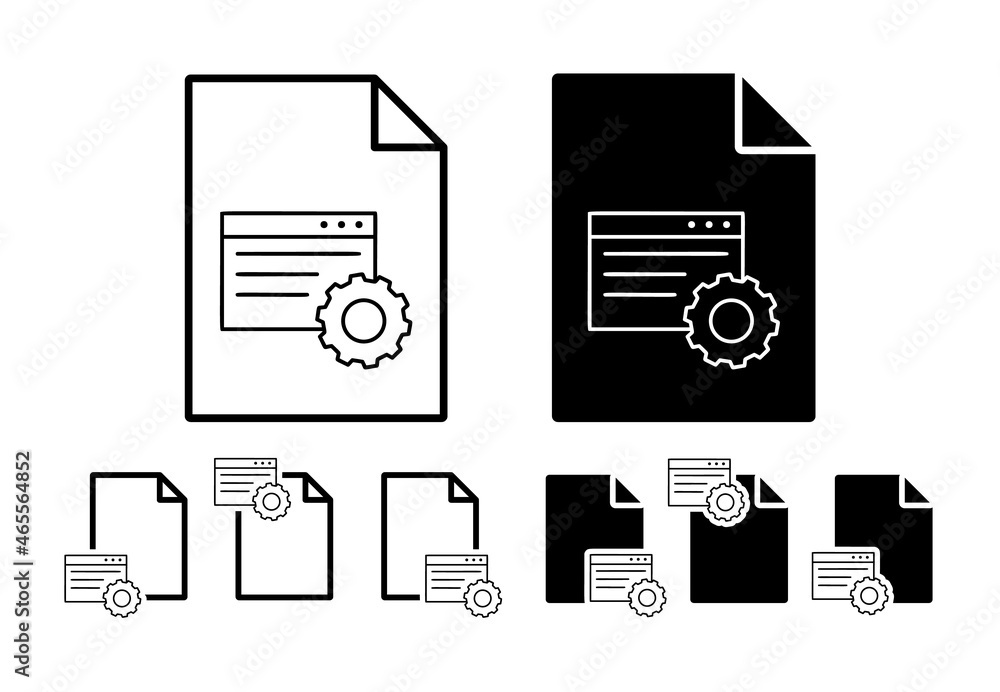 Aufkleber browser setup vector icon in file set illustration for ui and ux, website or mobile application