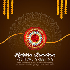 Creative vector illusration of happy raksha bandhan celebration greeting card with creative rakhi