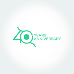 40 years anniversary. Anniversary template design concept, design for event, invitation card, greeting card, banner, poster, flyer, book cover and print. Vector Eps10