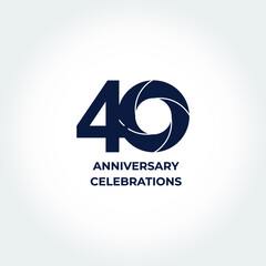 Obraz premium 40 years anniversary. Anniversary template design concept, design for event, invitation card, greeting card, banner, poster, flyer, book cover and print. Vector Eps10