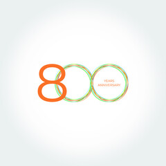 800 years anniversary. Anniversary template design concep, design for event, invitation card, greeting card, banner, poster, flyer, book cover and print. Vector Eps10