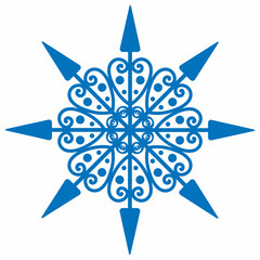 Frozen silhouette of crystal snowflake for winter design. Vector illustration with Christmas and New Year element