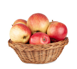 Fruit apples basket isolated on a white background