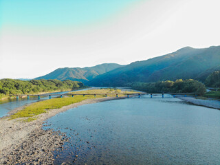 高知県四万十市　佐田沈下橋の風景