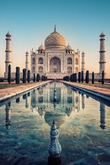 Taj Mahal mausoleum in Agra, Uttar Pradesh, India