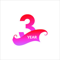 3th anniversary celebration logo design concept. Logo Vector Templates