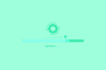 Update system icon, Improved application progress icon concept, for graphic and web design, process, vector, system, light green theme.