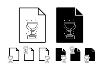 Award, trophy, cup vector icon in file set illustration for ui and ux, website or mobile application