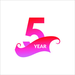 5th anniversary celebration logo template. Vector Eps10