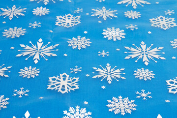 Blue and silver snowflake background
