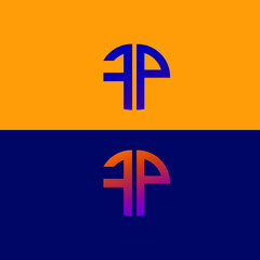 FP initial letter logo vector template | Creative modern monogram Circle logo
