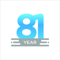 81 Years Anniversary Celebration Vector Template