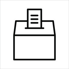 Voting ballot box icon, Election Vote concept, Simple line design for web site, logo, app, UI, Vector illustration