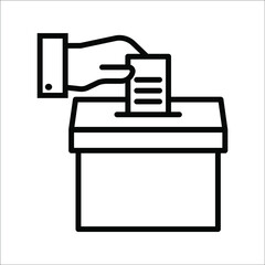 Voting ballot box icon, Election Vote concept, Simple line design for web site, logo, app, UI, Vector illustration