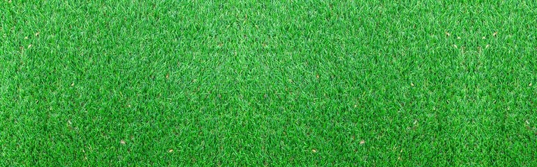 Panorama of New Green Artificial Turf Flooring texture and background seamless