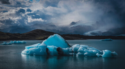 Icebergs in JOKULSARLON LAGOON Iceland