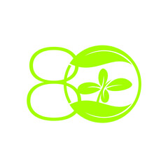 80 Years Anniversary Vector Template