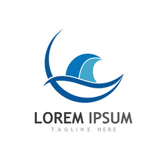 Water wave icon vector