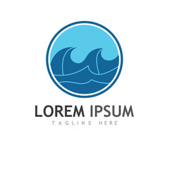 Water wave icon vector