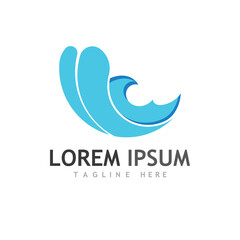 Water wave icon vector