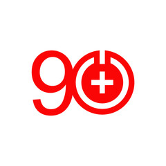 Fototapeta premium 90 Years Anniversary Vector Template