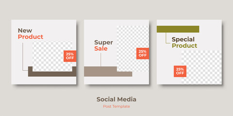 Editable Post Template Social Media Banners for Digital Marketing. Promotion Brand Fashion. Stories. Vector Illustration