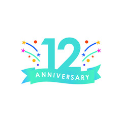 12 Years Anniversary Vector Template