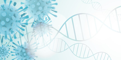 Covid 19 and genetics - coronavirus sars cov 2 - Blue design banner