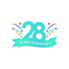 28 years anniversary celebration vector