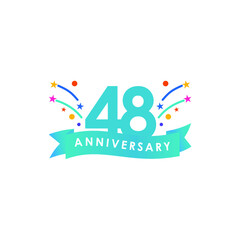48 years anniversary celebration vector