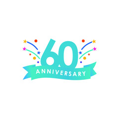 60 years anniversary celebration vector