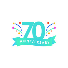 70 years anniversary celebration vector