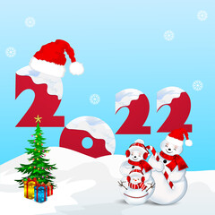 Merry christmas party background with snowballs