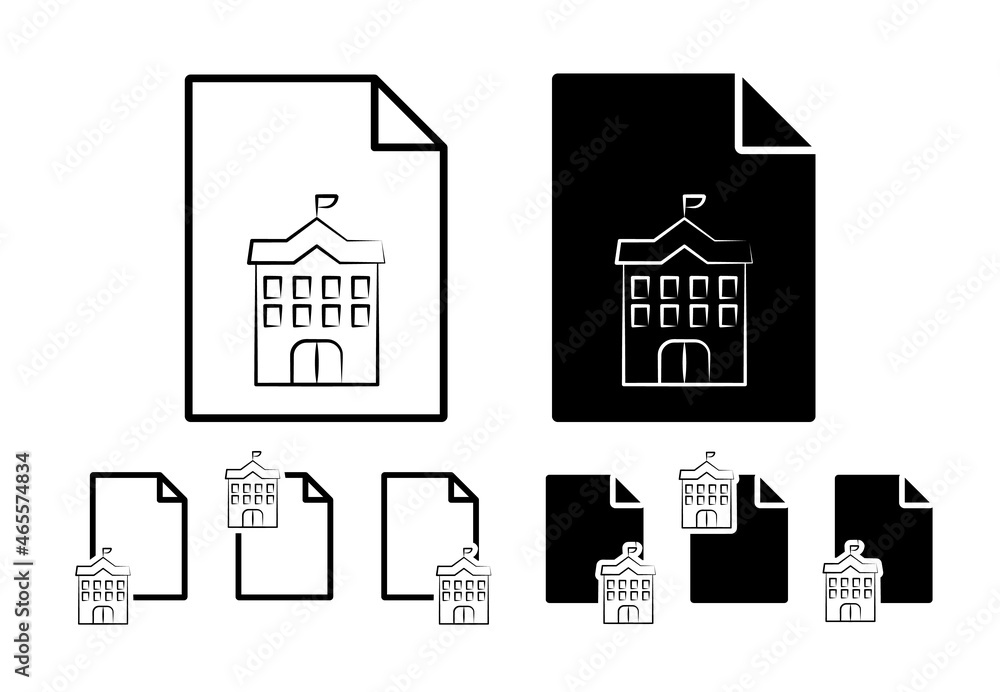 Poster university, building vector icon in file set illustration for ui and ux, website or mobile applicati