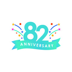 Fototapeta premium 82 years anniversary celebration vector