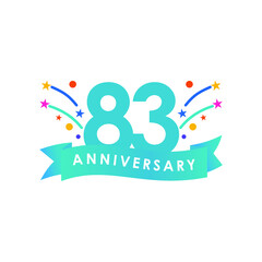 83 years anniversary celebration vector