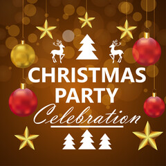 Fototapeta na wymiar Merry christmas celebration party background with creative party ball