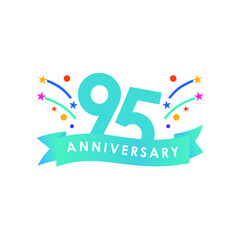 95 years anniversary celebration vector