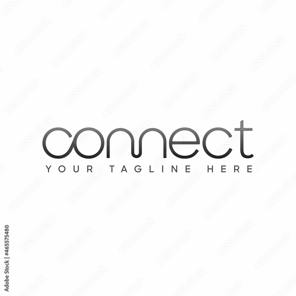 Poster Connect Black Lowercase Logo Design Template Elements. Connected linked co and nn letters with line. Modern Networking Logo Design Vector.