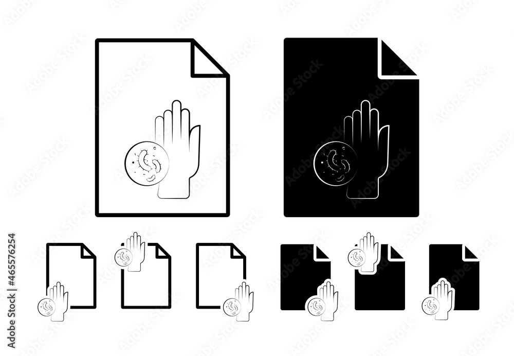 Poster hand, bacteria vector icon in file set illustration for ui and ux, website or mobile application