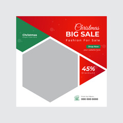 Christmas Social Media Post Design Or Christmas Sale Instagram Post