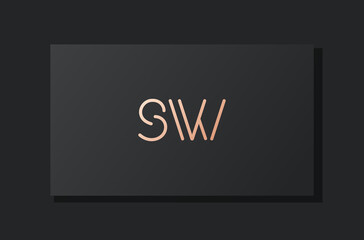 Abstract luxury initial letter SW logo.