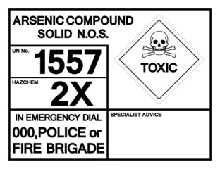 Arsenic Compound Solid N.O.S. UN1557 Symbol Sign, Vector Illustration, Isolate On White Background, Label .EPS10