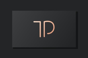 Abstract luxury initial letter TP logo.