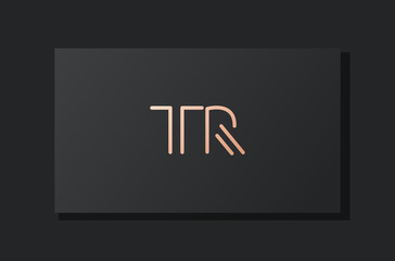 Abstract luxury initial letter TR logo.