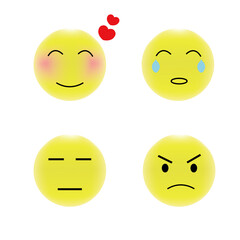 Fototapeta premium Emoticons with various facial expressions vector image illustration